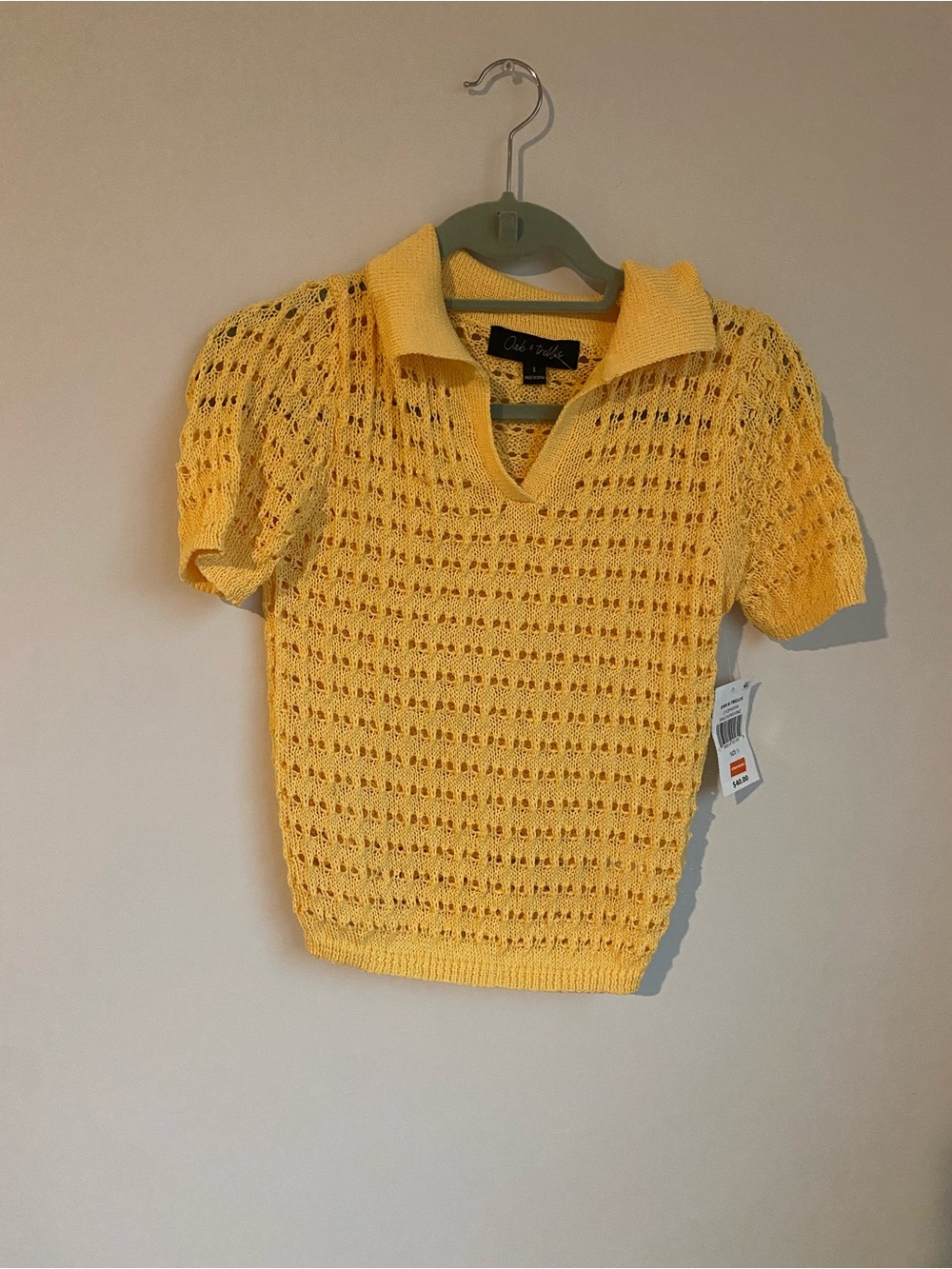 Oak and trellis knit yellow top